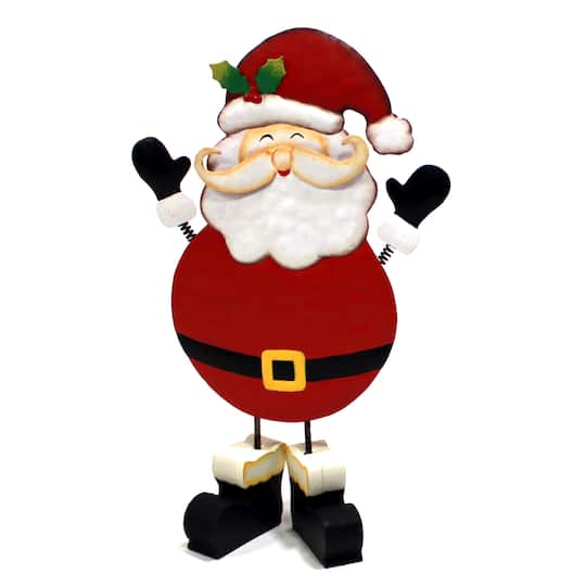 13" Metal Christmas Santa Standing Figurine